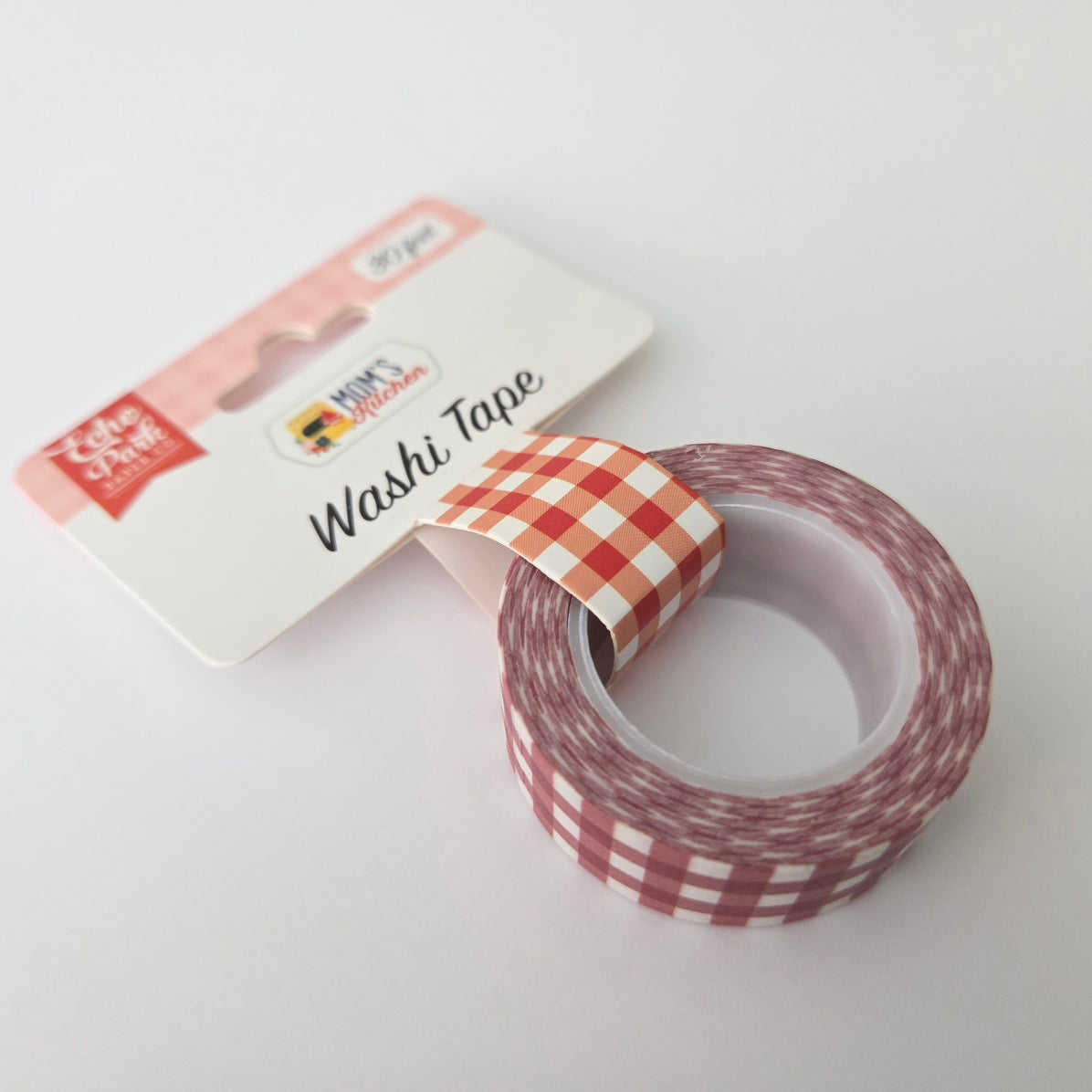 Echo Park Paper Washi Tape Red Dashed Gingham