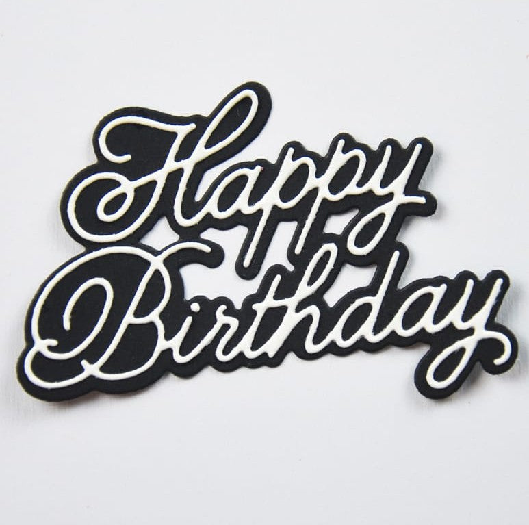 Birch Press 57571 Handwritten Happy Birthday and Outline craft die