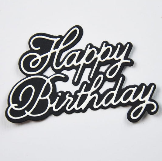 Birch Press 57571 Handwritten Happy Birthday and Outline craft die