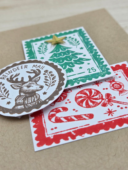 Simon Hurley create. Cling Mount Stamp 6"X6" Christmas Postage