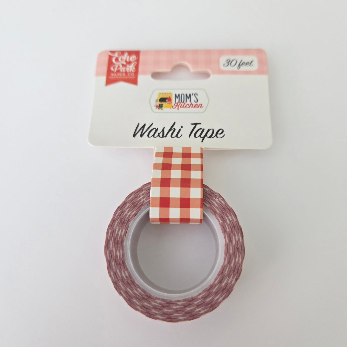 Echo Park Paper Washi Tape Red Dashed Gingham