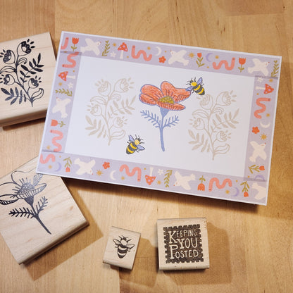 Flowering Vine Rubber Stamp