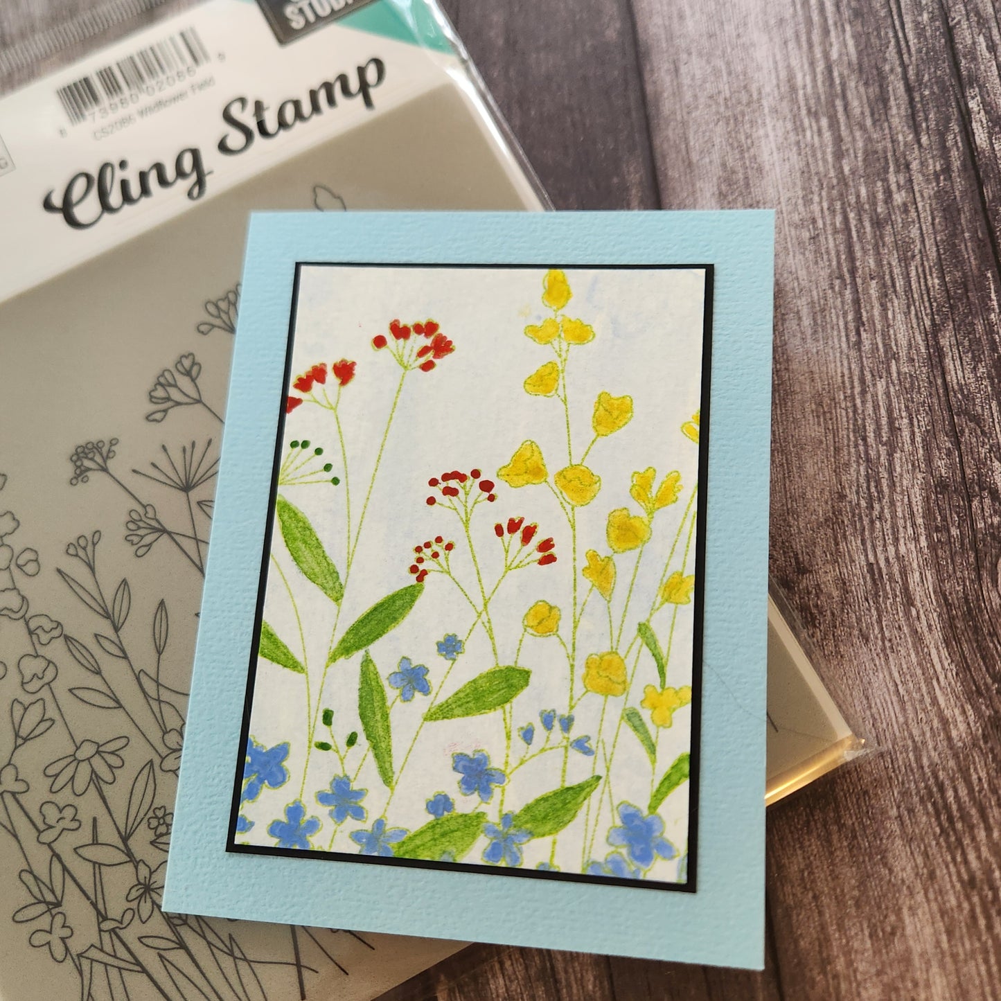 Memory Box CS2086 Wildflower Field Cling Stamp