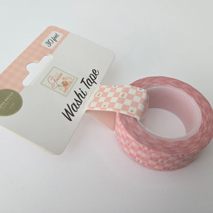 Carta Bella Silly Goose Washi Tape Pink Painted Checkboard