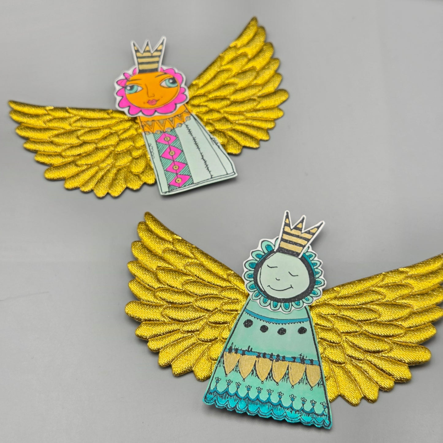 Gold Embossed Angel Wings 2/pkg