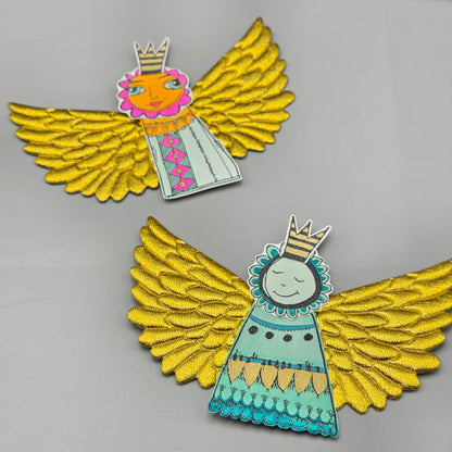 Gold Embossed Angel Wings 2/pkg