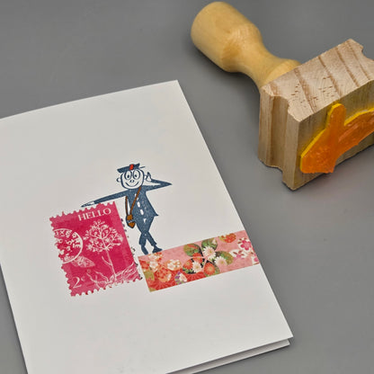Mr Zip Stamp Retro Postman